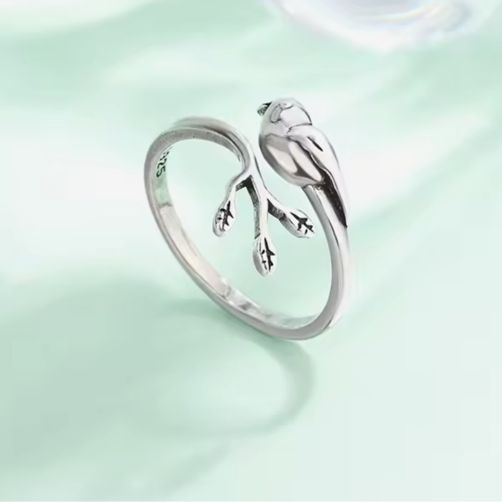 🐘🐘 925 Sterling Silver Bird Adjustable Ring - Picture 3 of 10
